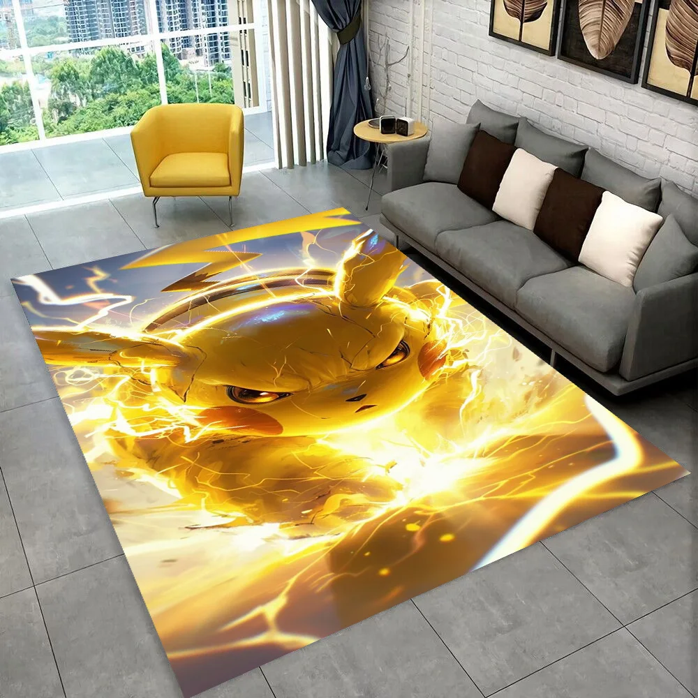 Pokemon Pikachu Cartoon Gift Carpet Rug Bedroom Living Room Home Sofa Decoration Children Game Floor Mat