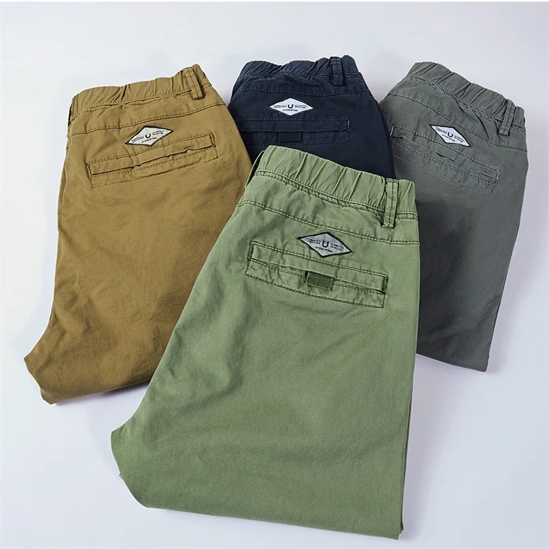 

Shorts Men Summer Cotton Solid Shorts Fashion Slim Fit Stretch Breathable Casual Shorts High Quality Street Wear Military Style