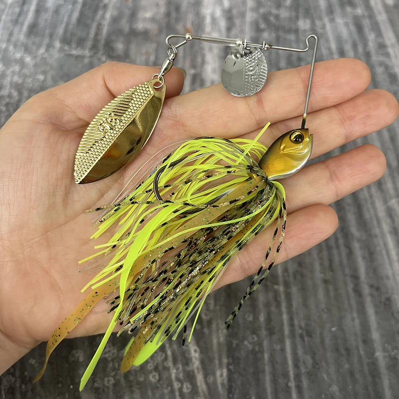 Leurres De Pêche Spinnerbait Avec Jupe En Silicone | Appâts Métal Dur Pour Prédateurs | Couleurs Vives, Vibrations Intenses - 4