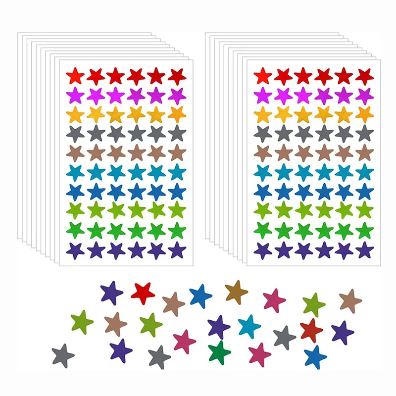 300-2700pcs Mixed Color Laser Star Stickers Kids Reward Behavior Chart Label Student Planner School Classroom Teacher Supplies