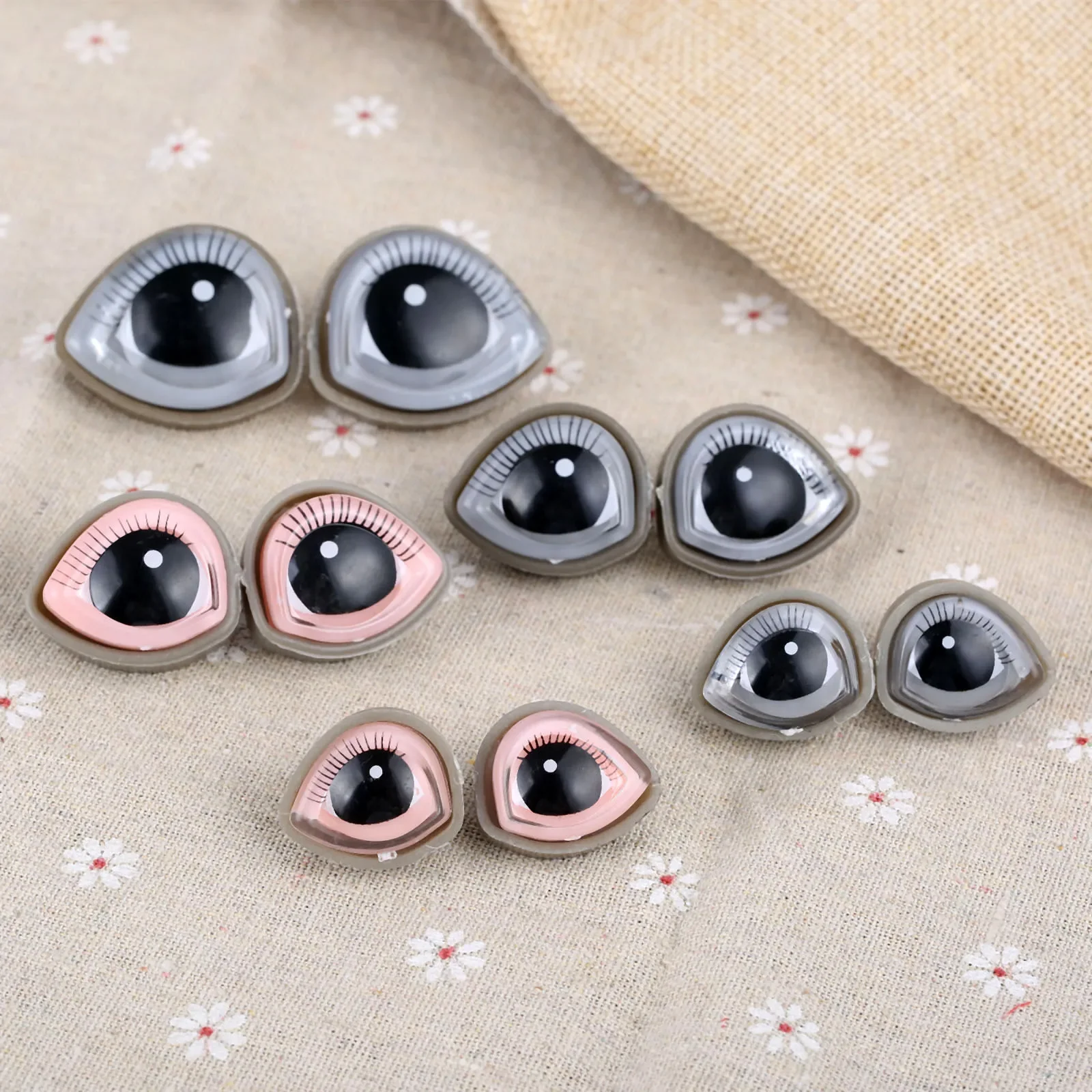 Safety Eyelash Doll Eyes Doll Accessories plastic safety eyes doll eyes googly doll eyes plastic toy eyes For Teddy Bear Stuffed Toys Snap Animal Scrapbooking Puppet Dolls Craft Eye DIY 10Sets