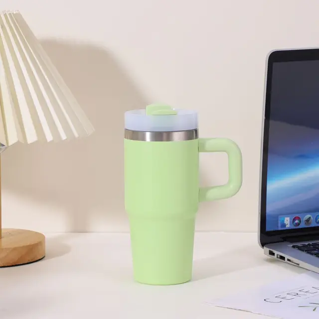 14oz Car Mug with Handle Double-layer Vacuum Coffee Cup Portable Sport Water Bottle 304 Stainless Steel Travel Thermal Cup 6