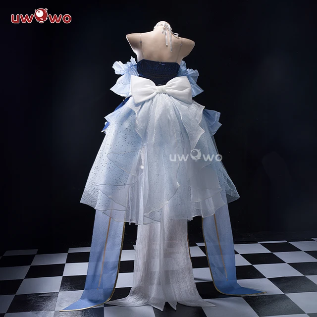 UWOWO Genshin Impact Fanart Focalors Lily of the Valley Balll Gownn Dress Cosplay Costume 4