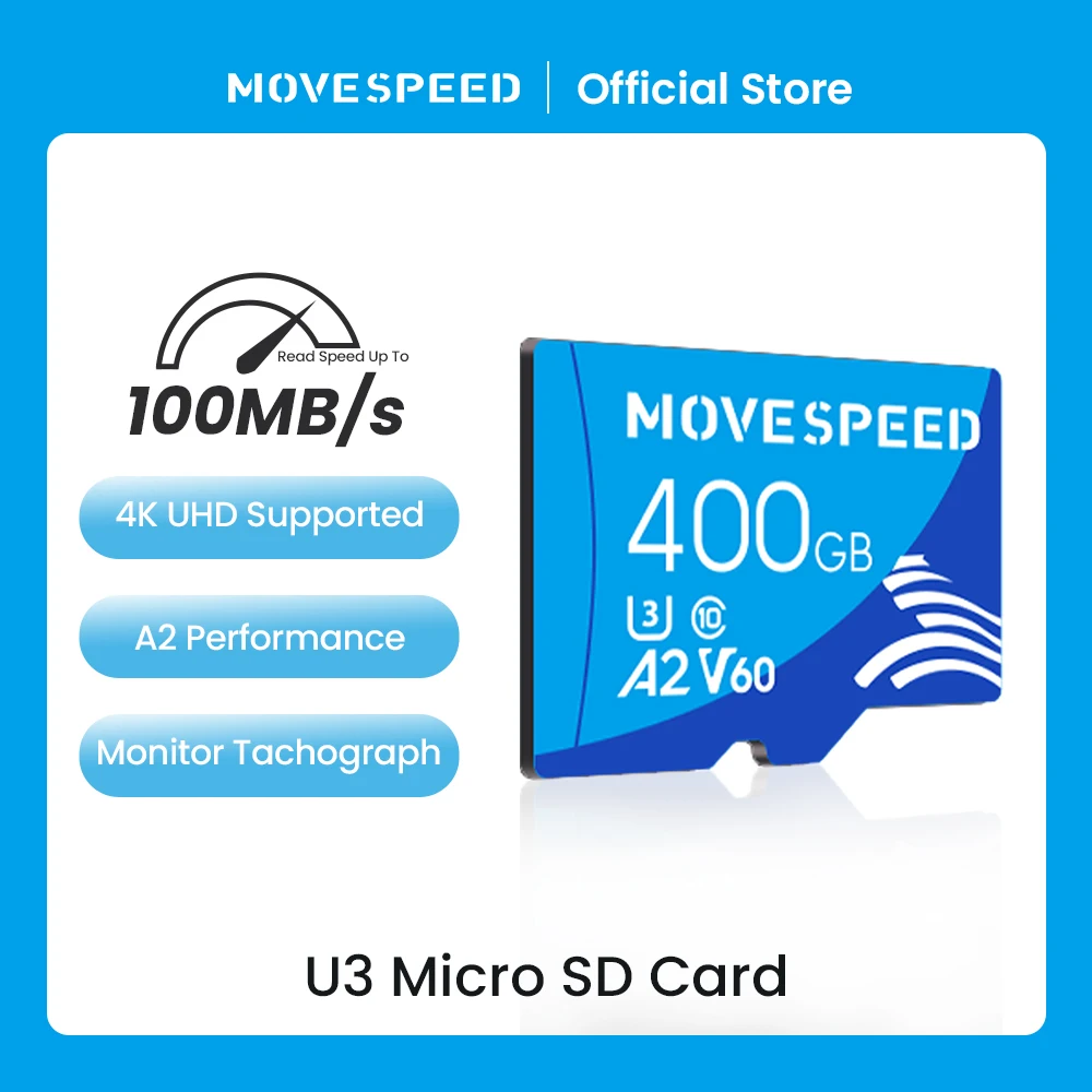 MOVESPEED U3 Micro SD Card 512GB High Speed Flash Memory Card 100MB/s 128GB 400GB 64GB 32GB Class10 TF Card for Camera DV Drone