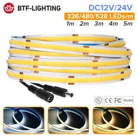 FCOB LED Strip Light 336 480 528 LED High Density Flexible FOB COB Led Light RA90 Warm Nature Cool White Linear Dimmable 12V 24V 1
