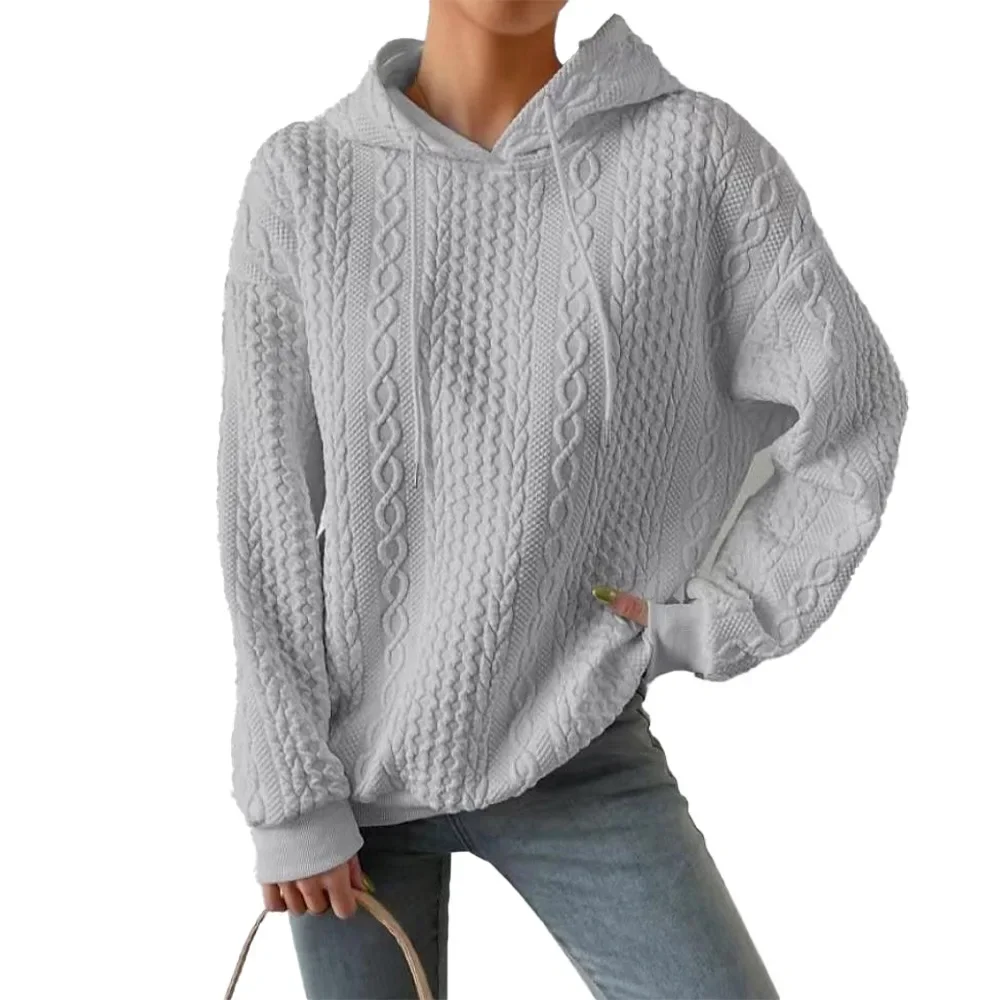 Fashion Sweatshirt Women Casual Pullover Autumn Winter Hoodies Women Sweatshirts Long Sleeve Jumper White