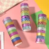 10Rolls Random Color Glitter Stickers Paper Adhesive Tapes DIY Decorative Label Craft Stickers For Office School Gift Packing 4