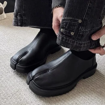 Chunky Platform Slip-on Tabi Loafers Women Brand Designer Split Toe Size 35-45 Unisex Concise Fashion Pig Trotter Shoes 2025 1