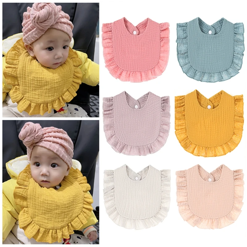Korean Style Baby Feeding Drool Bib Infants Lace Saliva Towel Soft