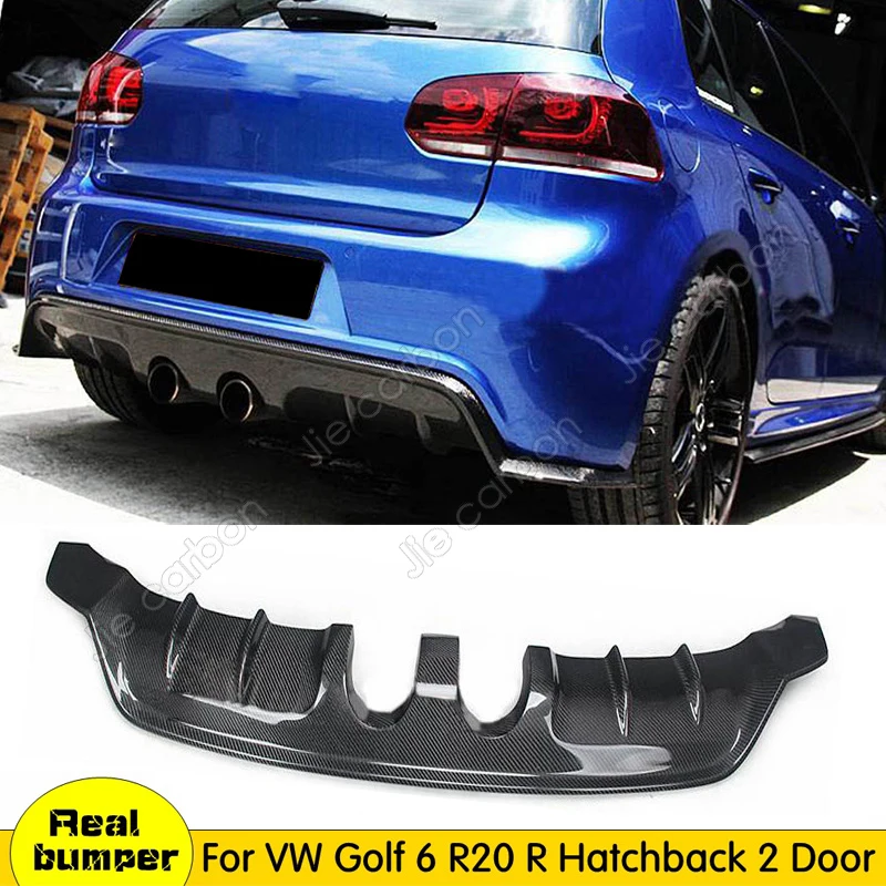 

Диффузор для губ задний из углеродного волокна для Volkswagen VW Golf 6 VI MK6 R20 2010-2013 E, защитный спойлер для бампера заднего бампера