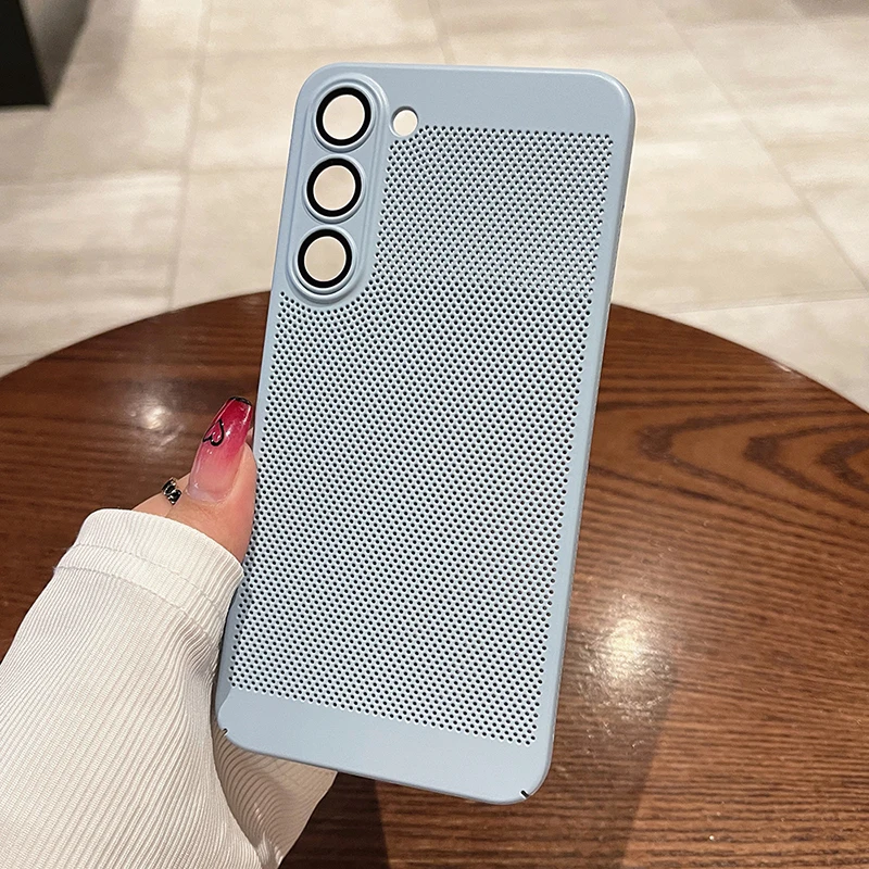 Cooling Mesh Heat Dissipation Case For Samsung Galaxy S23 S22 S21 Plus Note 10 20 Ultra Camera Protection Breathable_voghion.com