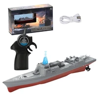 Remote Control Warship Boat Toy Speedboat Toy Vessel for Outdoor Pools Lakes Remote Control Cruisers Child Favor Gift 2