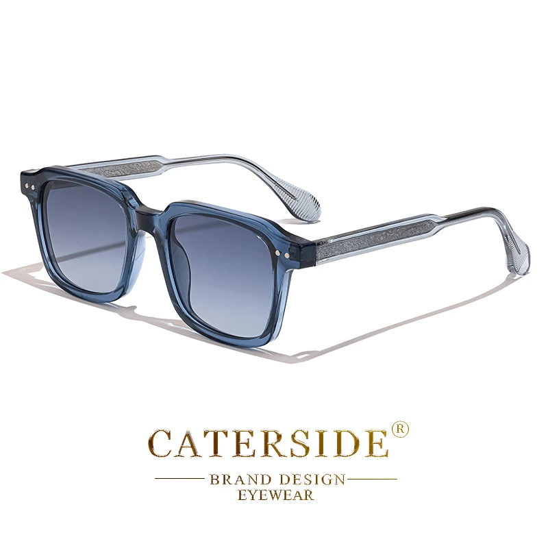 CATERSIDE Retro Sunglasses Men's Square Frame Brand Design Core