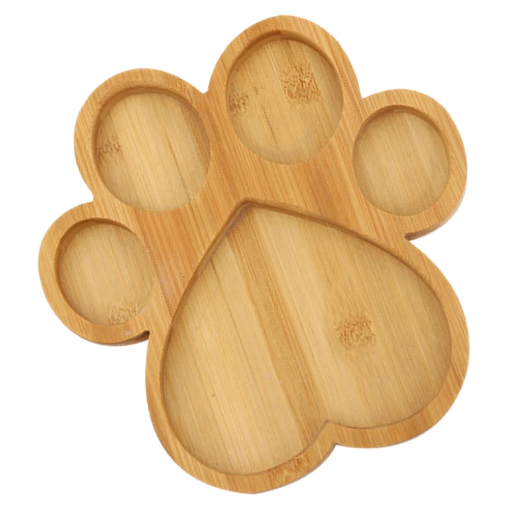 Paw Shaped Cutting Board Print Plates Bamboo Animal Tray Decor Food Platter Multi-function Child 5