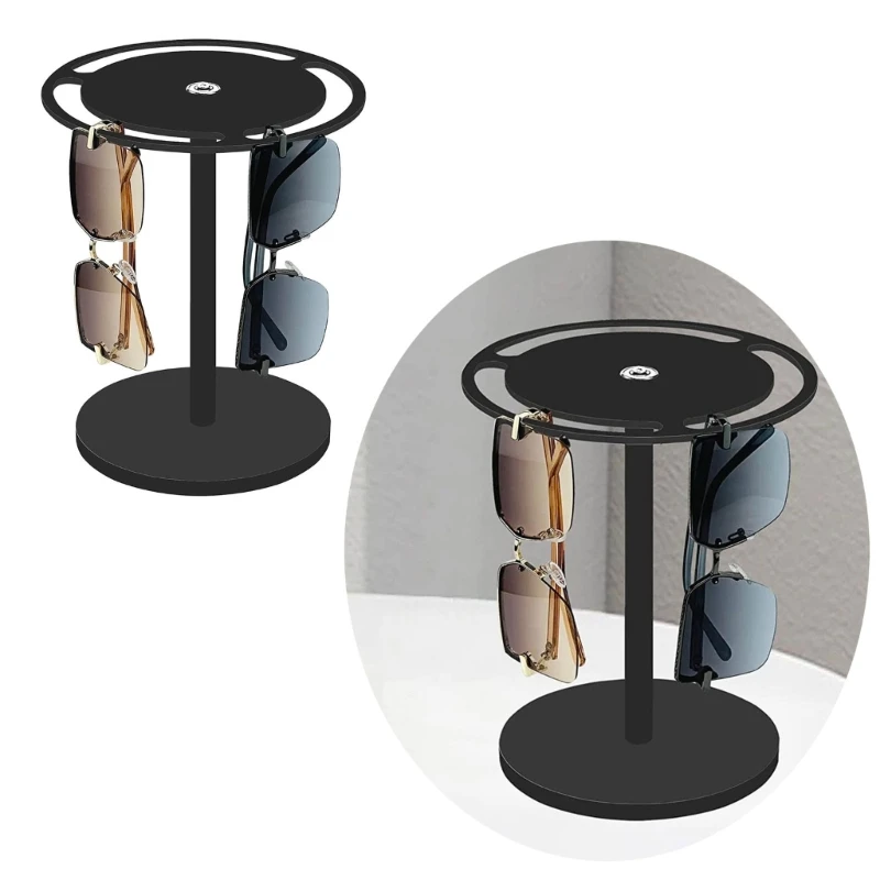 

Modern Sunglasses Organiser 360° Rotating Acrylic Sunglasses Holder with 3 Slots and Sturdy Base Glasses Display Stand T8DE