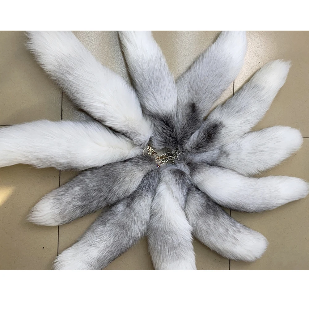 Portachiavi con coda di volpe alla moda, coda di lupo, pelliccia, nappa, etichetta per borsa, nero e marrone, pom pom, portachiavi con cinturino, catena, regali  36