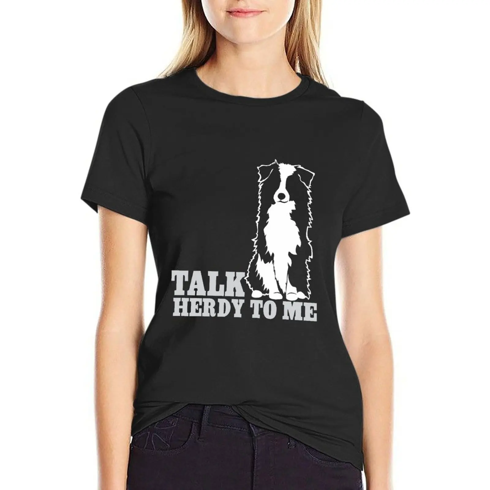 

Talk Herdy To Me Australian Shepherd Aussie Dog NickerStickers on Redbubble T-shirt Blouse cute clothes cat shirts for Women