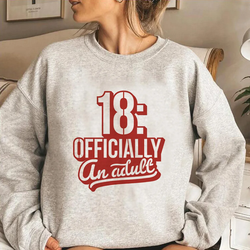 

Худи на день рождения 18 лет, женский милый зимний спортивный костюм в Корейском стиле, пуловер, женская одежда с графическим принтом