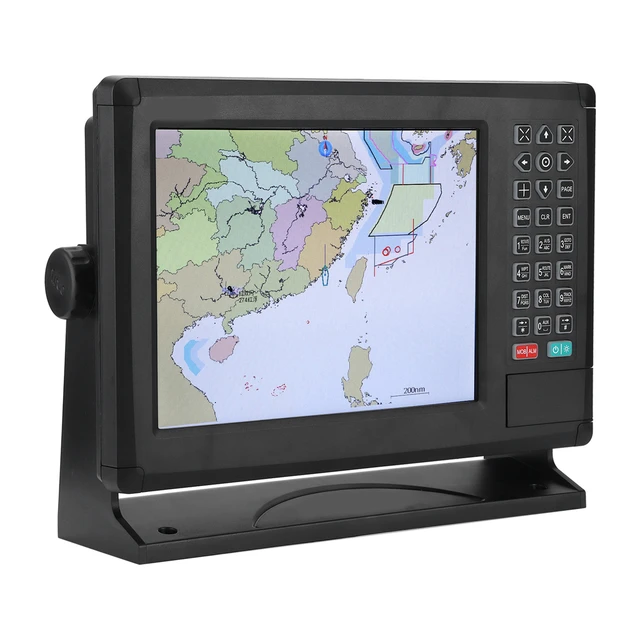 Grafik GPS laut, navigasi kapal Plotter 10,4 in layar LCD tahan air dengan Alarm suara
