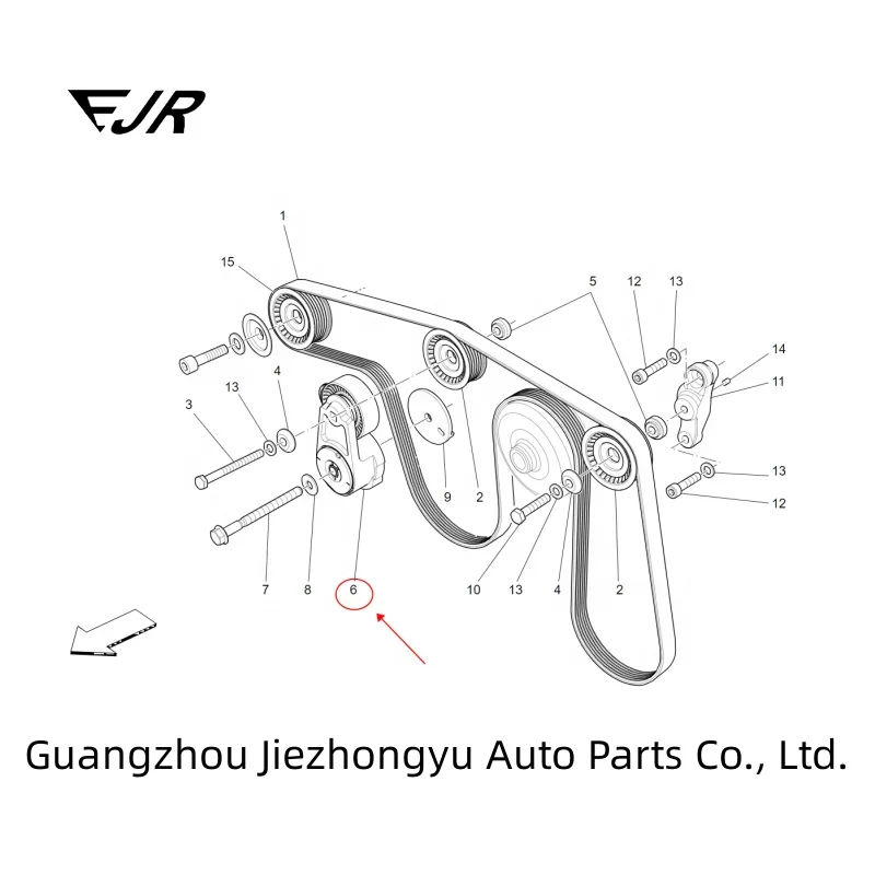 278940 05184617AD Belt Tensioner For Maserati Ghibli, Levante, Quattroporte In stock