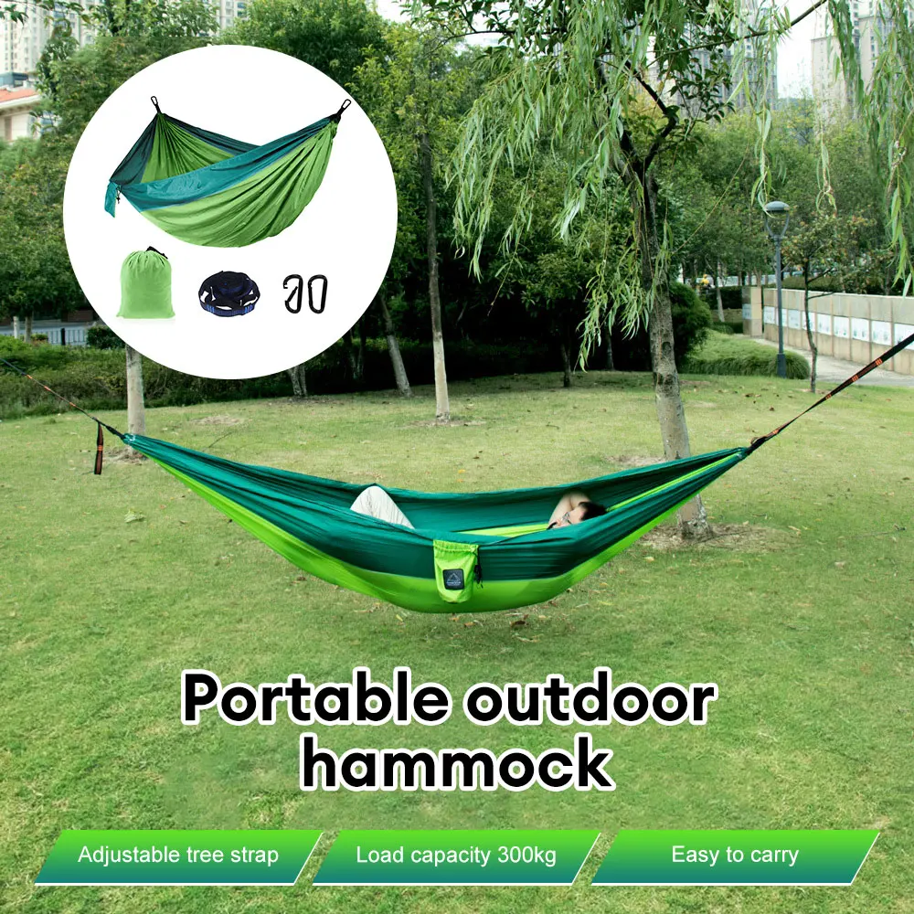 Description Picture 6 of itemCamping Hammock For Outdoor Hunting Survival Portable Garden Yard Patio Leisure Parachute Hammock Swing Travel Furniture
