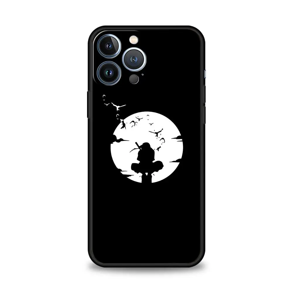 Anime Naruto Itachi Black Case for Apple iPhone 11 7 13 Pro Max 12 XR X 6 12 Mini 5 6 Plus SE Phone Cover Shell Hot Original Bag iphone 13 leather case