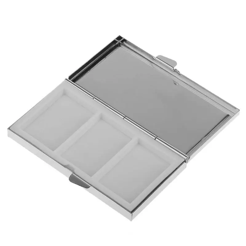 Mini Travel Metal Pill Box Medicine Organizer Container Tray Box Case Storage 3 Slot