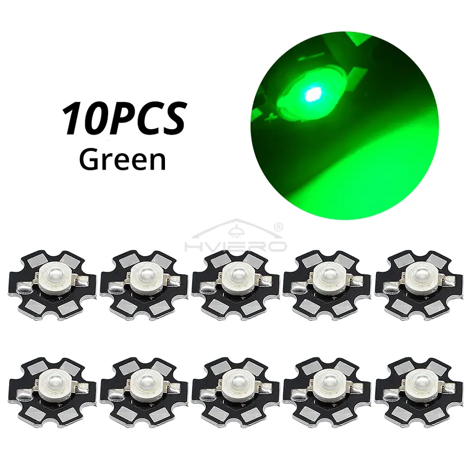 10X 20mm 3V 3W Led High Power Chip Light Bead White Red Blue Green Led Beads Emitter LED Bulb Diodes Lamp with Star Min Heatsink image 12