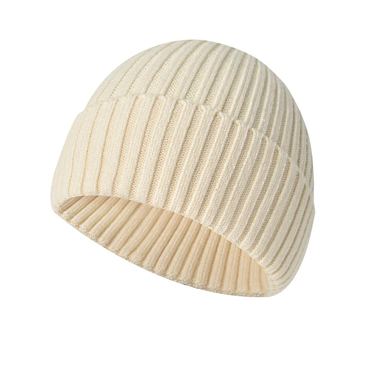 

Winter knitted hat for men and women couples thick warm woolen hat, cold hat, casual flanged pullover hat