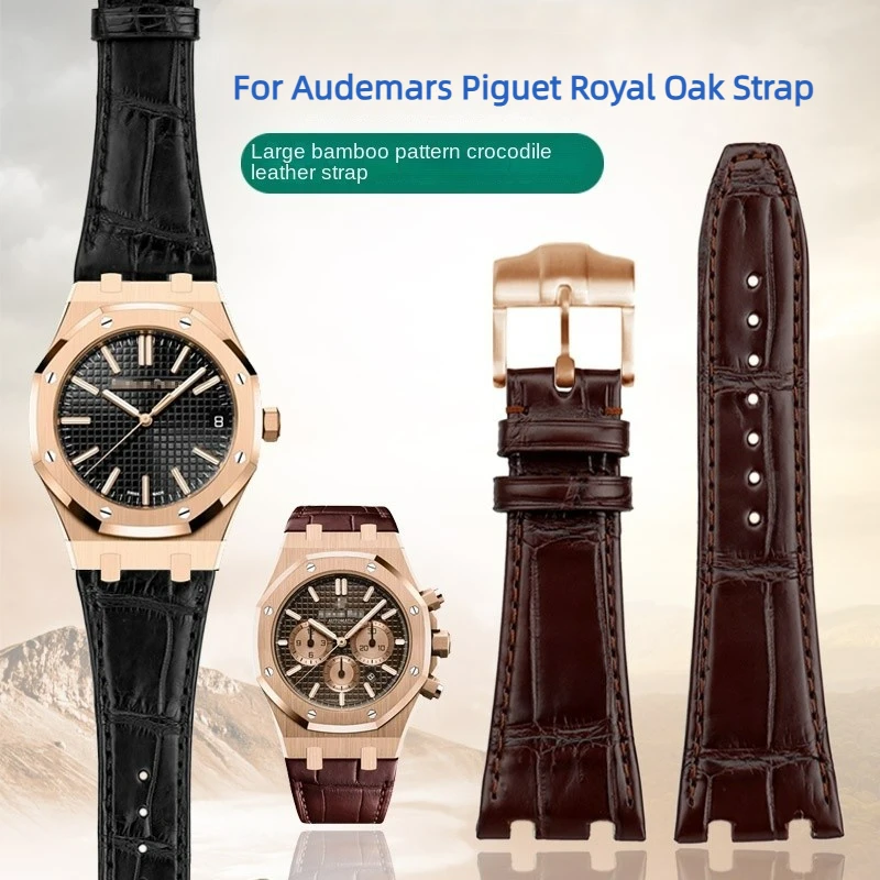 

Ремешок из крокодиловой кожи для мужских часов Audemars и Piguet, ремешок из Королевского дуба для морского побережья, 15710, 15703, 26470, 26 мм, 28 мм