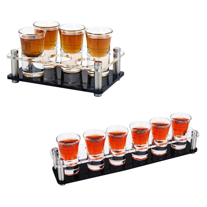 

Acrylic Shot Glass Holder Acrylic Cup Holder Shot Glass Serving Tray Shot Base for Tequila Whiskey Brandy Vodka Spirit Liquor