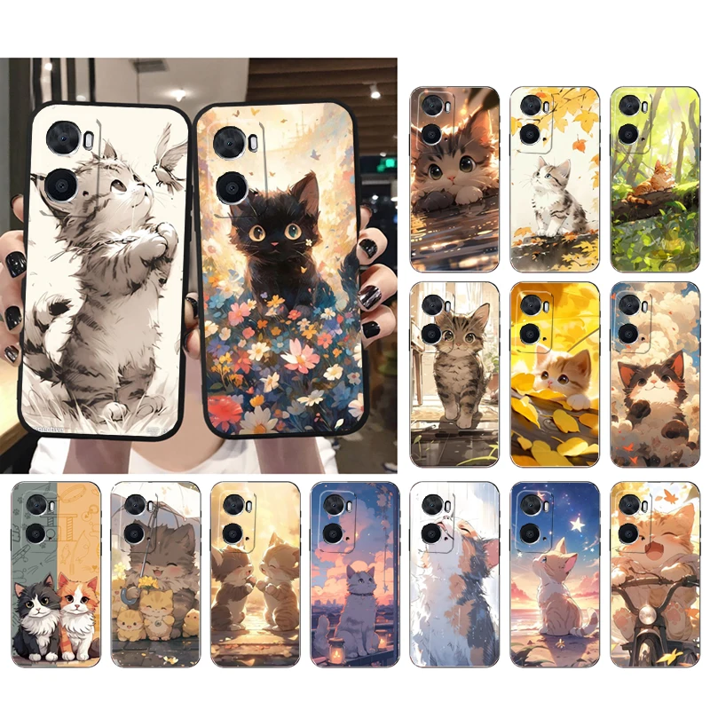 

Cat Phone Case For OPPO Realme 10 Pro Plus GT 2 Pro X2 Pro XT C25S 8 7 6 Pro 6i GT Master C3 C21 C21Y X3 SuperZoom