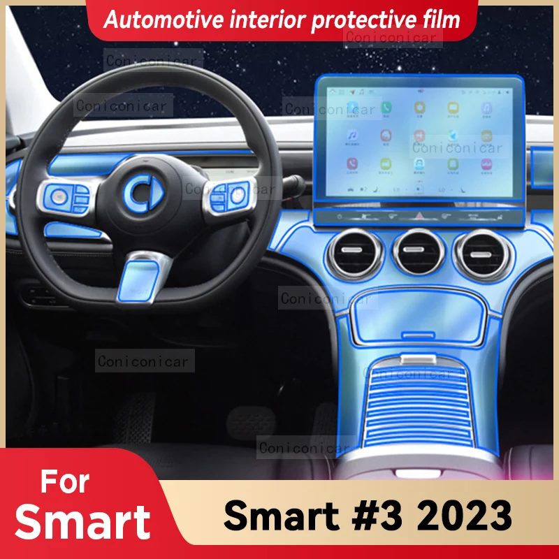 

For SMART #3 3 2023 Gearbox Panel Dashboard Navigation Automotive Interior Protective Film TPU Anti-Scratch Accessories
