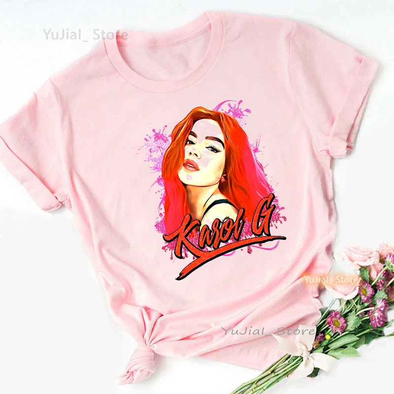 Beckyg Karol G Bichota Grafik Druck T Shirt Mädchen Schöne Rosa Casual T-shirt Frauen Harajuku Hemd Sommer Mode Tops T – Detail 28