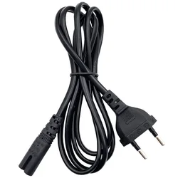 EU Power Cable 2 - Pin IEC320 C7 Power Extension Cord, 1.5M (Black 1.5m)