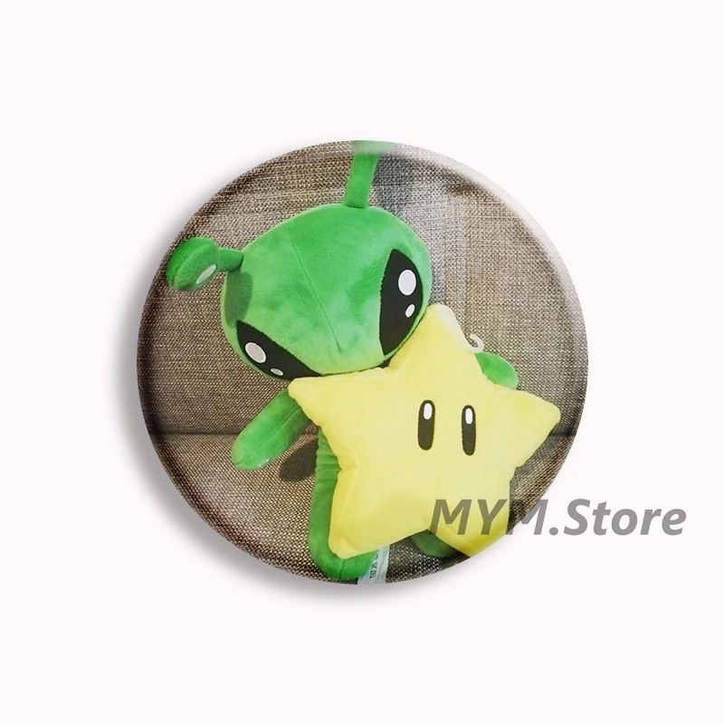 Yum Zlurplie Anime Button Pin Creative I Love Aliens Brooch Silly