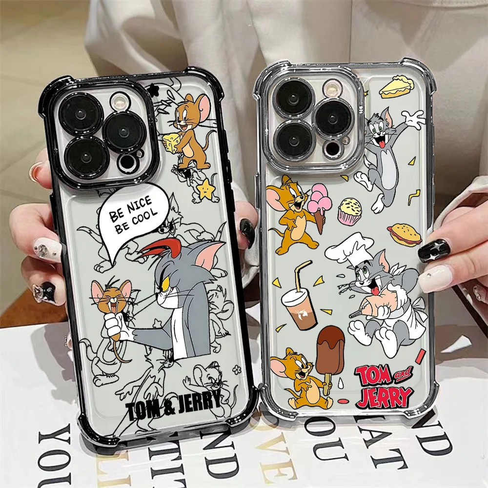 Enhanced Cat Mouse T&J Plating Phone Case with Anti-Fall Airbag