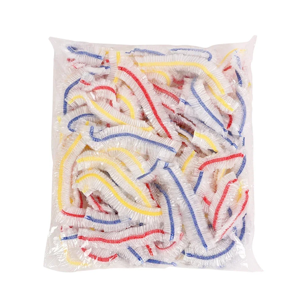 Барвиста одноразова харчова кришка Еластична упаковка Харчові кришки Свіжа кришка Тарілка Кухонні нейлонові барвисті пакети для зберігання