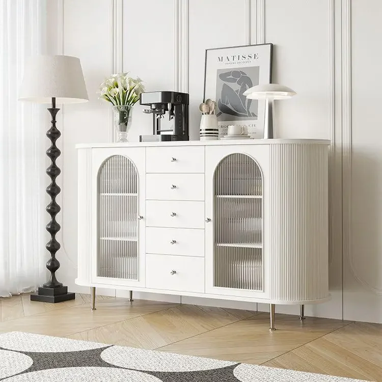

French entrance door, porch cabinet, small household storage locker, modern simple cream wind sideboard