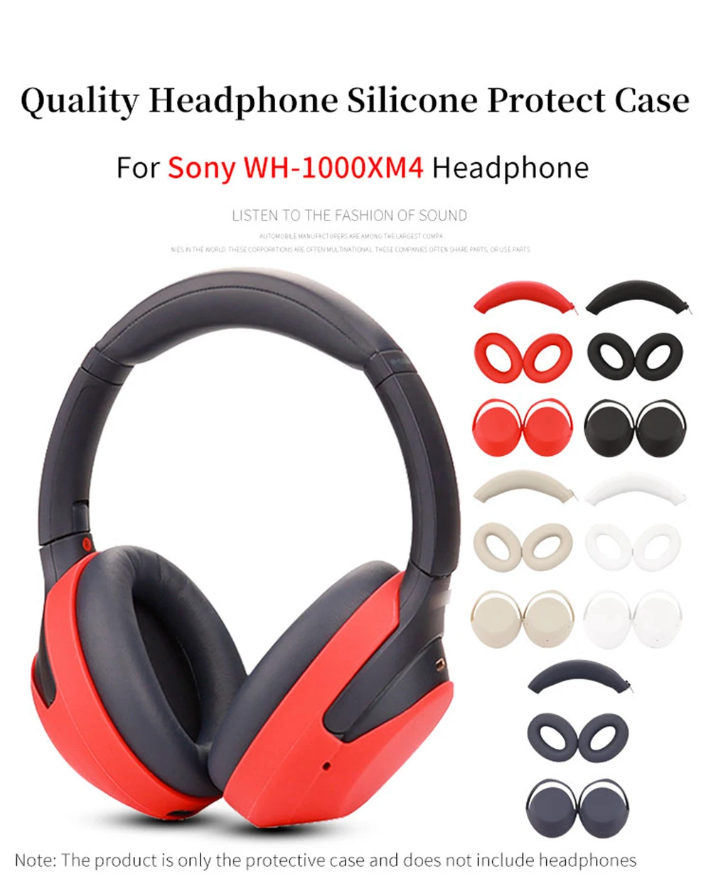 Quality Headphone Cover for Sony WH-1000XM4 Earphone Silicone Protective Case 1000XM4 Headset Headbeam Protector Sleeve
