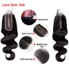 Body Wave 2x6 Closure Human Hair Transparent 2x6 Lace Closure Hair Extensions for Women Straight Hair Natural Color Pre Plucked 5