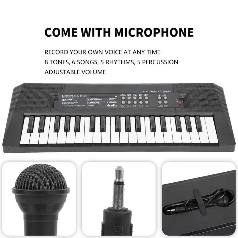 Electronic musical instrument midi control keyboard 37 Key Electronic Music Keyboard Electric Keyboard Piano children's musical instrument toy microphone recording function