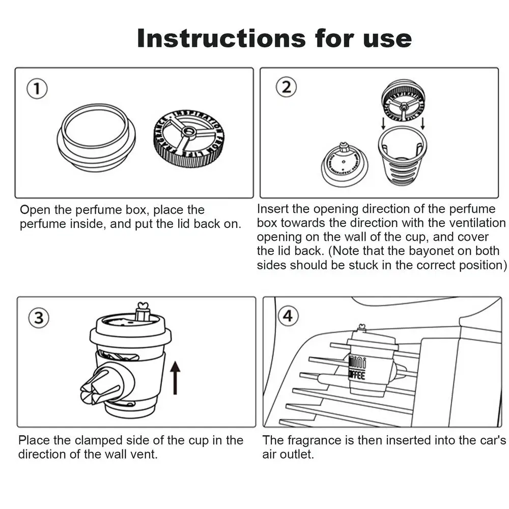 Vent Clip Air Freshener 2 Pieces Aromatherapy Coffee Cup Air Outlet Clip For Air Freshening Long-Lasting Cute Air Outlet Perfume