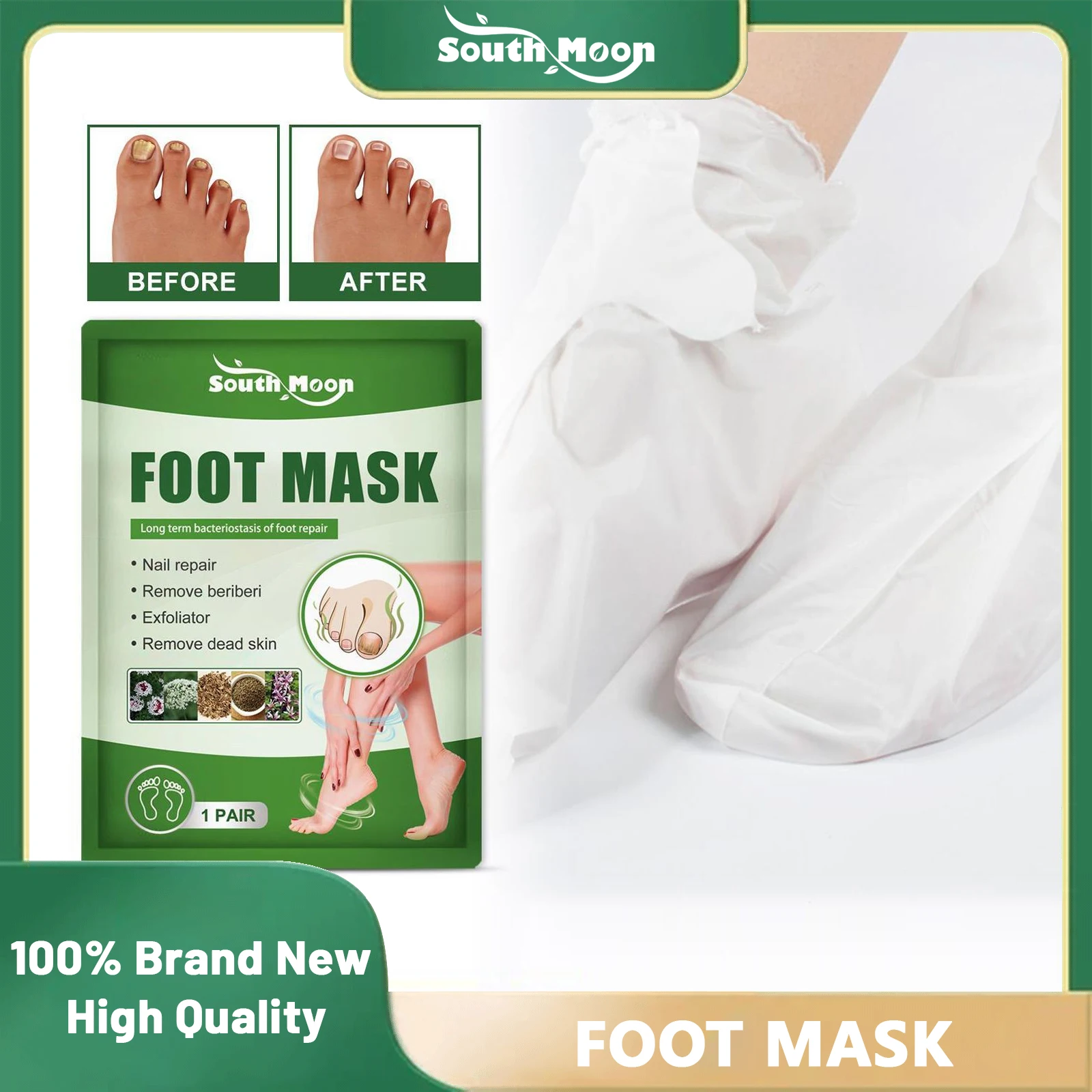 

Nail Repair Foot Mask Anti cracked Prevent Infection Remove Dead Skin Beriberi Exfoliator Repair Grey Nail Treatment Fungal Care