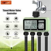 Water Timer 4-outlet Valve Controller Automatic Irrigation System for Garden Lawn Plants IPX5 Waterproof Garden Watering System 1
