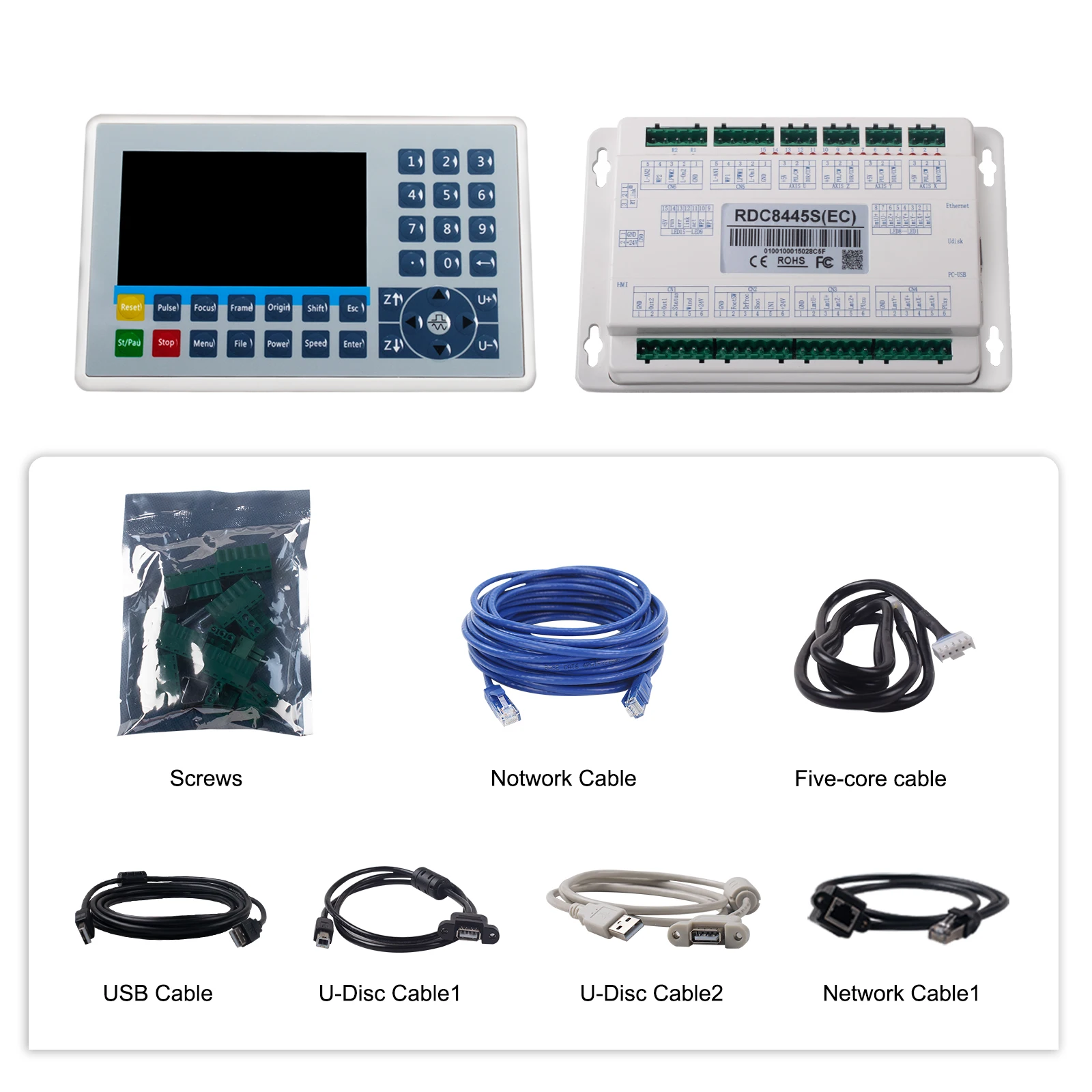 레이저 DSP 제어 보드 시스템 CO2 레이저 기계 컨트롤러 Ruida RDC8445G RDC6445 6445 CNC 절단 디스플레이 패널 교체 6442G