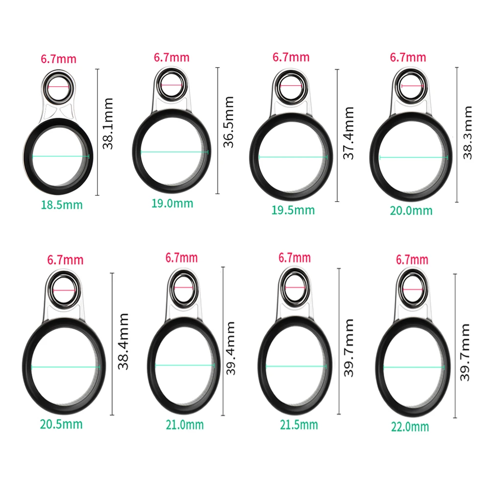 Set of 8/10 Telescopic Sea Fishing Rod Guide Rings