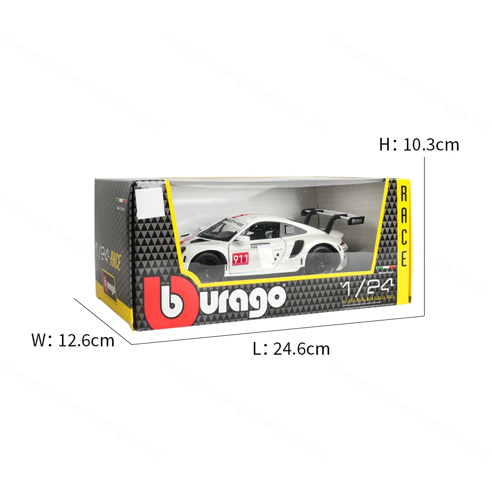 Bburago 1:24ポルシェ911 rsrスポーツ車静的ダイキャスト車両