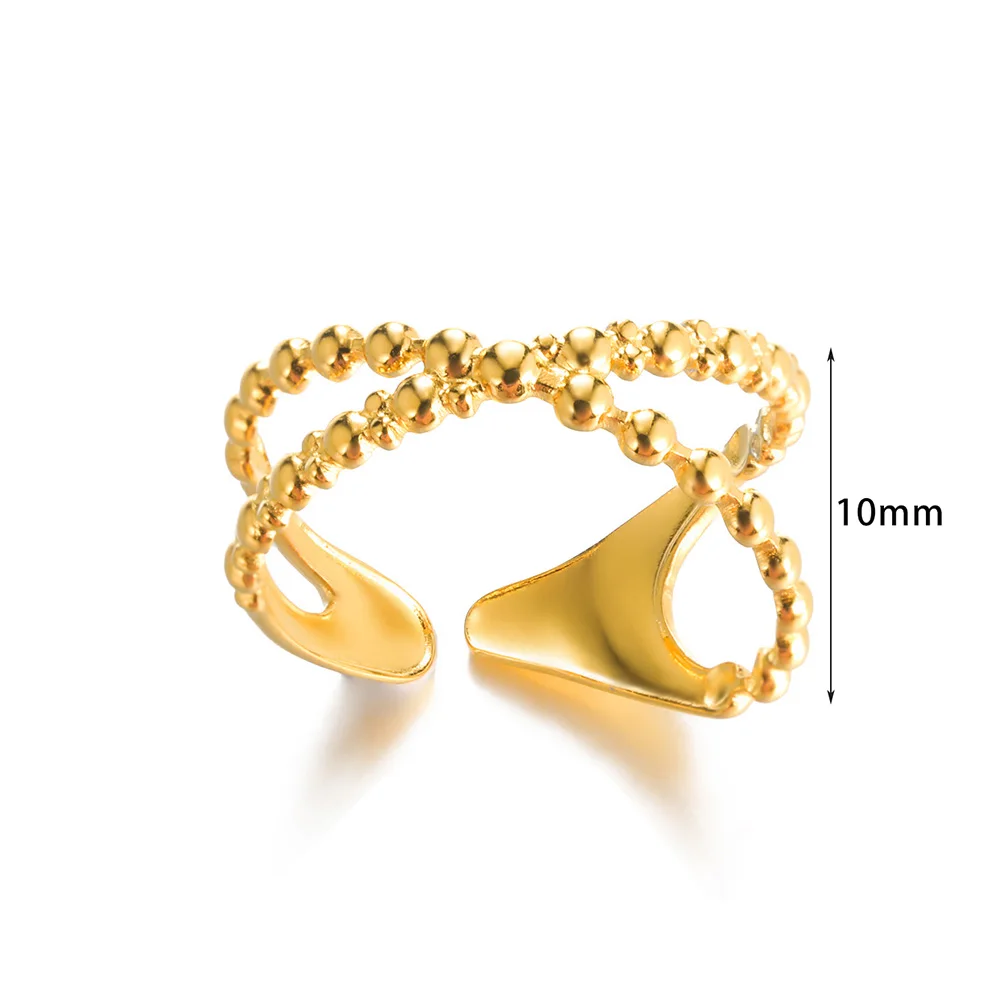 Feder Anillos Mujer Edelstahl Ringe Für Frauen Gold Farbe Bague Finger Ringe Devil'S Eye Anel Herz Schmuck Neue In Ring – Detail 4