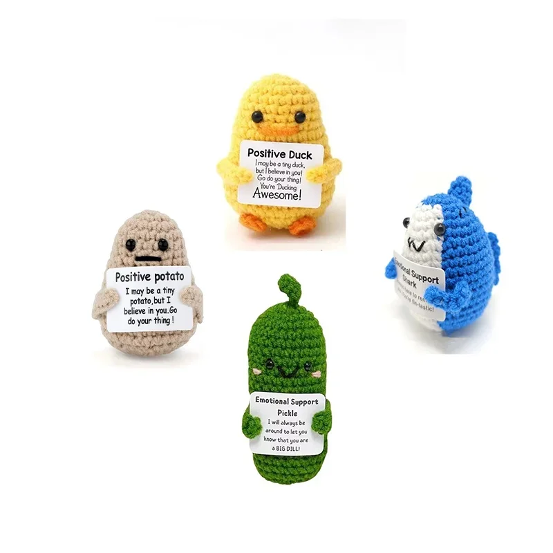 Positive Energy Crochet Potatoes Doll Crochet Vegetable Fruit Pickle Mini Gift Handmade Knitted Duck Ornament Home Room Decor ornament crafts miniature figurines miniature ornament plush knitting doll
